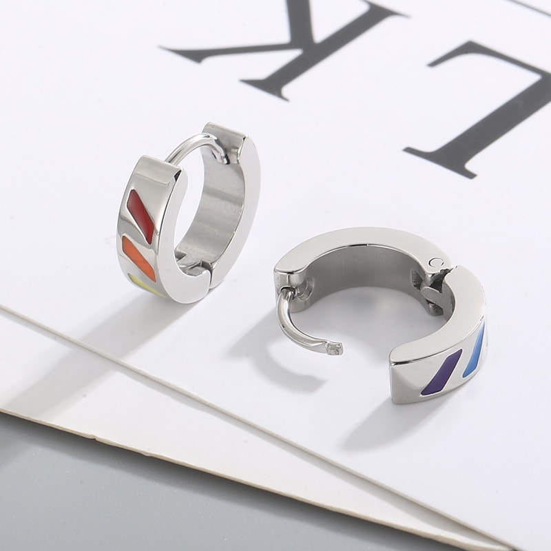 Stainless Steel Fashion Creative Rainbow Geometric Earrings view 19