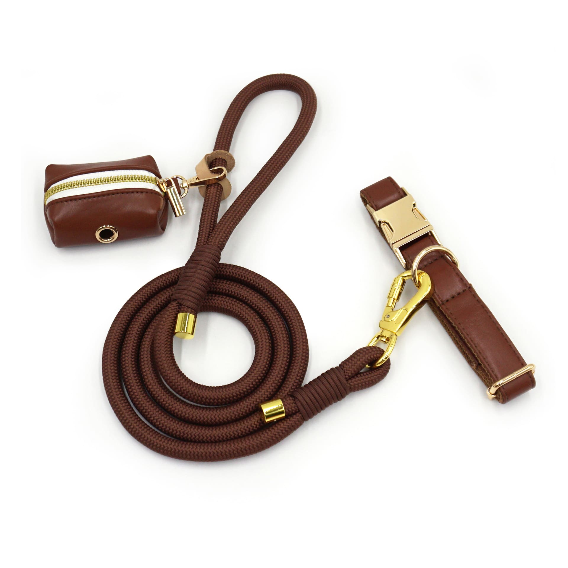 New Leather Hand-woven Round Rope Strong Dog Rope Leash view 11