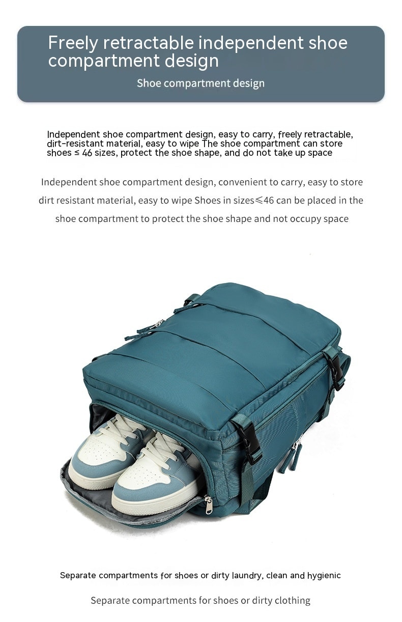 Large Capacity Nylon Travel Waterproof Outdoor Dry Wet Separation Backpack Lightweight Multi-function Bag view 25
