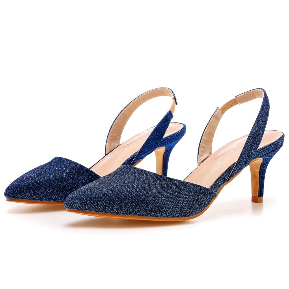 6cm Low-cut Pointed-toe Color-changing Cloth Plus Size Sandals view 24