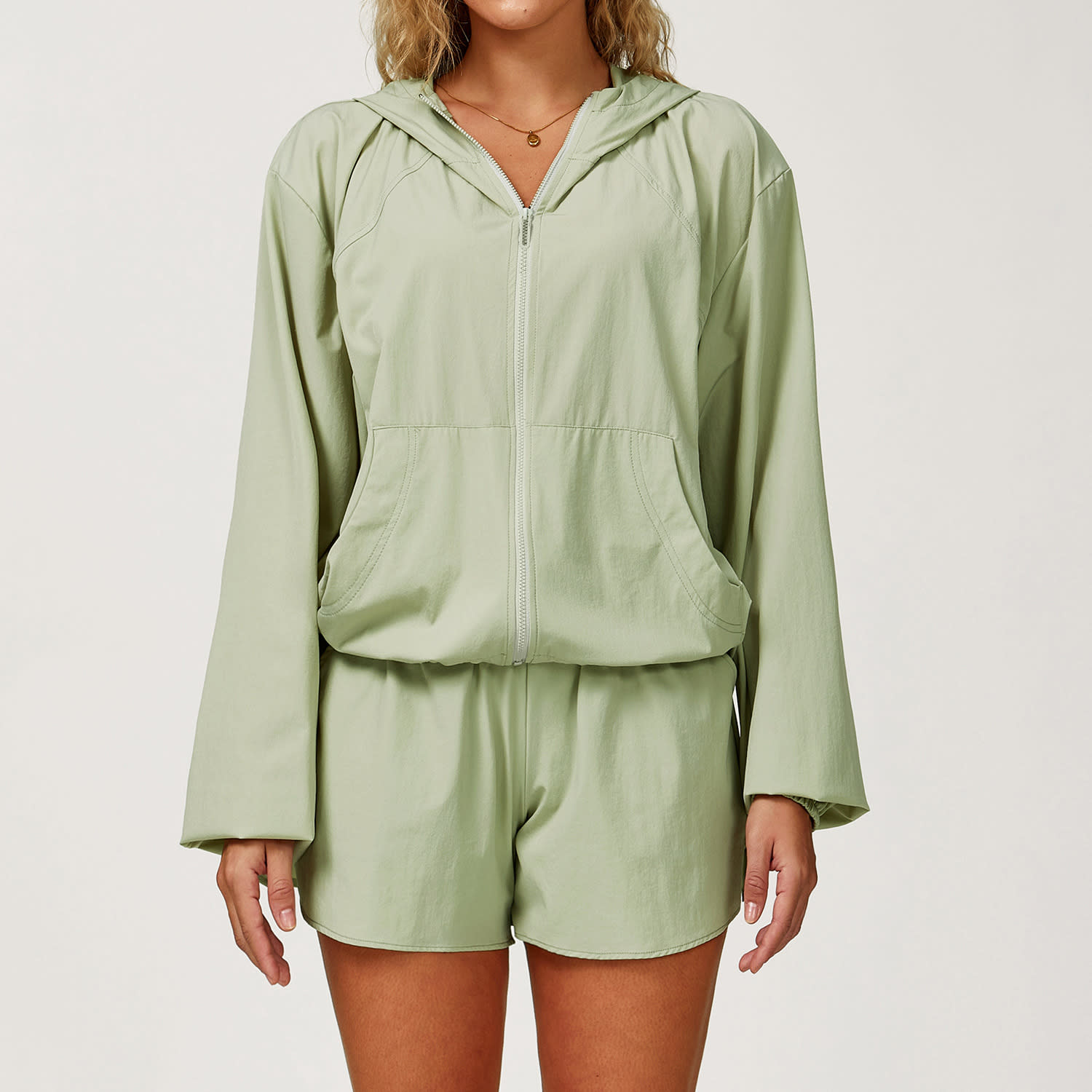 Quick-drying Sports Sun Protection Coat Breathable Hooded Zipper UV Protection