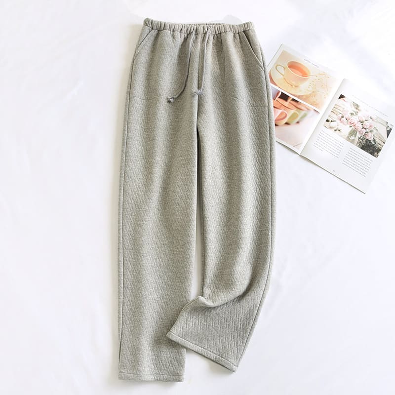 Cotton Air Layer Couple's Thickening Trousers With Side Pockets view 6