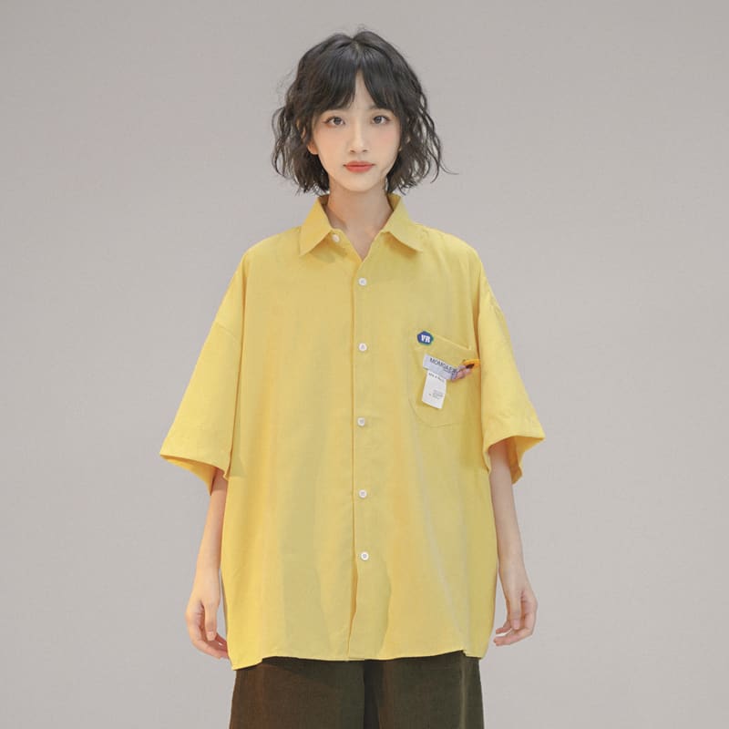 Women's Summer Letter Printed Short Sleeved Shirt view 12
