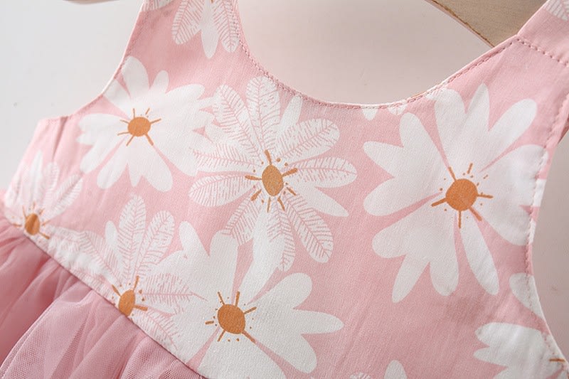 Girls' Summer New Floral Mesh Slip Dress view 7