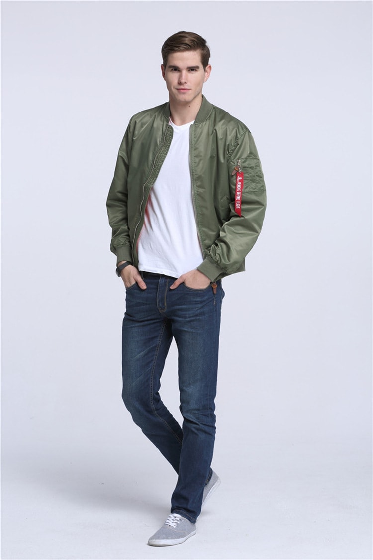 Men's Sports Casual Stand Collar Air Force MA1 Pilot Jacket Men's Baseball Jersey view 7