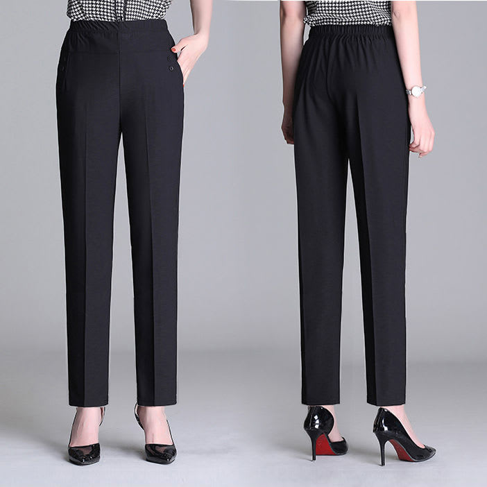 Summer Ice Silk Thin Casual Straight-leg Cropped Pants view 4
