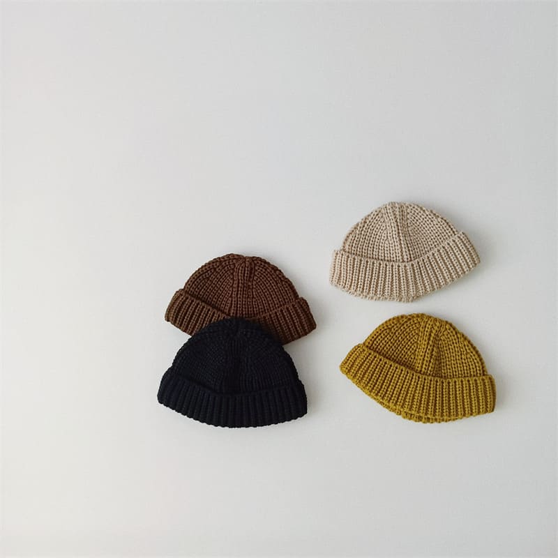 Solid Color Curling Baby Knitted Sleeve Cap view 18