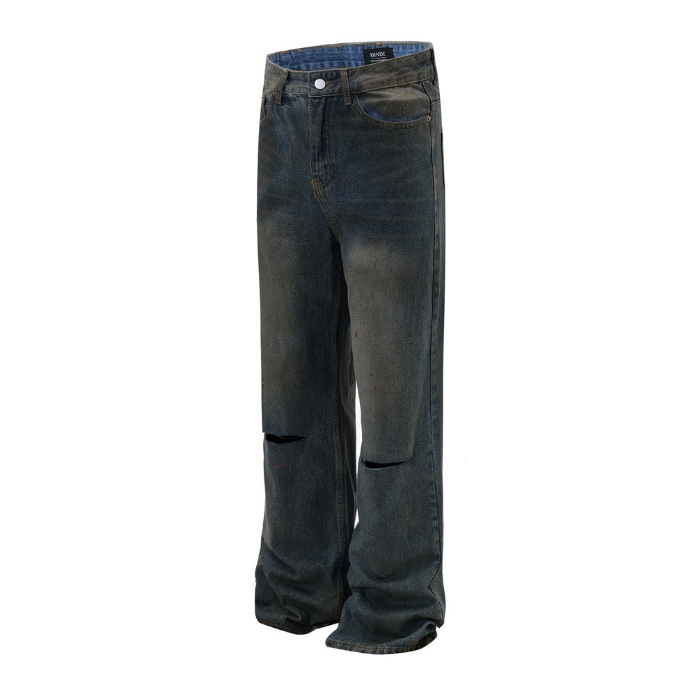 Make Old Ripped Dirty Denim Trousers For Men view 5