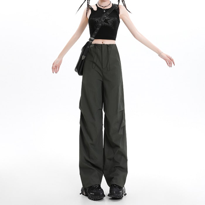 American Quick-drying Overalls Mopping Floor Wide Leg view 5