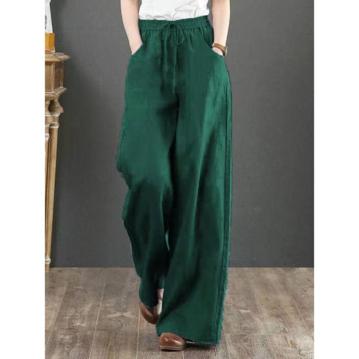 Linen Fabric Women's Wide-leg Pants Casual Yoga view 7