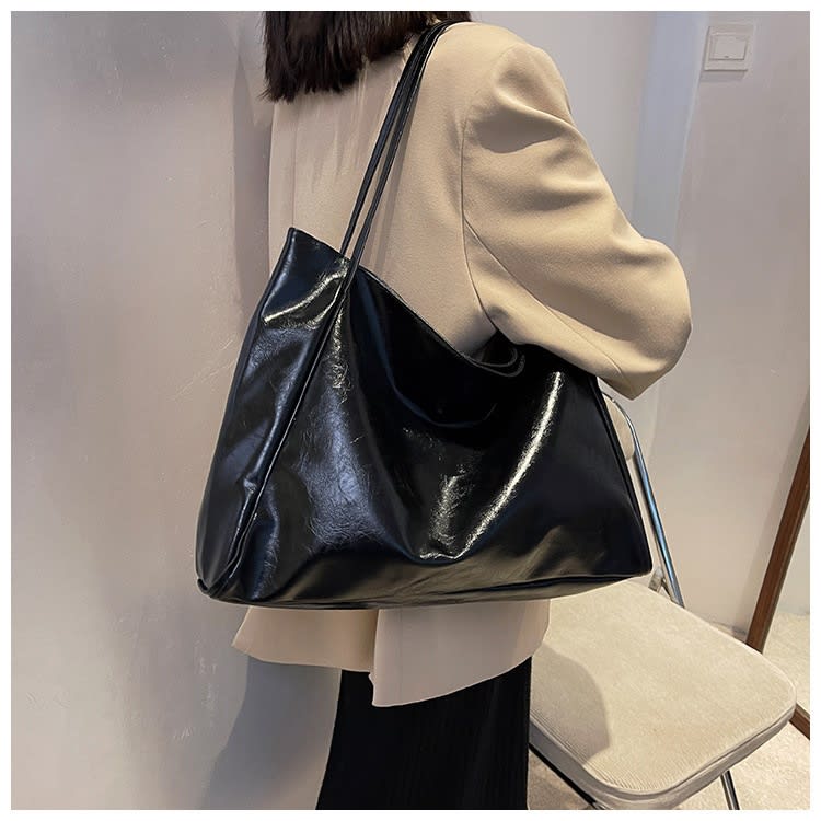 Vintage Women's Tote Bag Athletic Casual Fashion Large Capacity Leather Shoulder Bag Shopper Harajuku Simple Handbag view 4