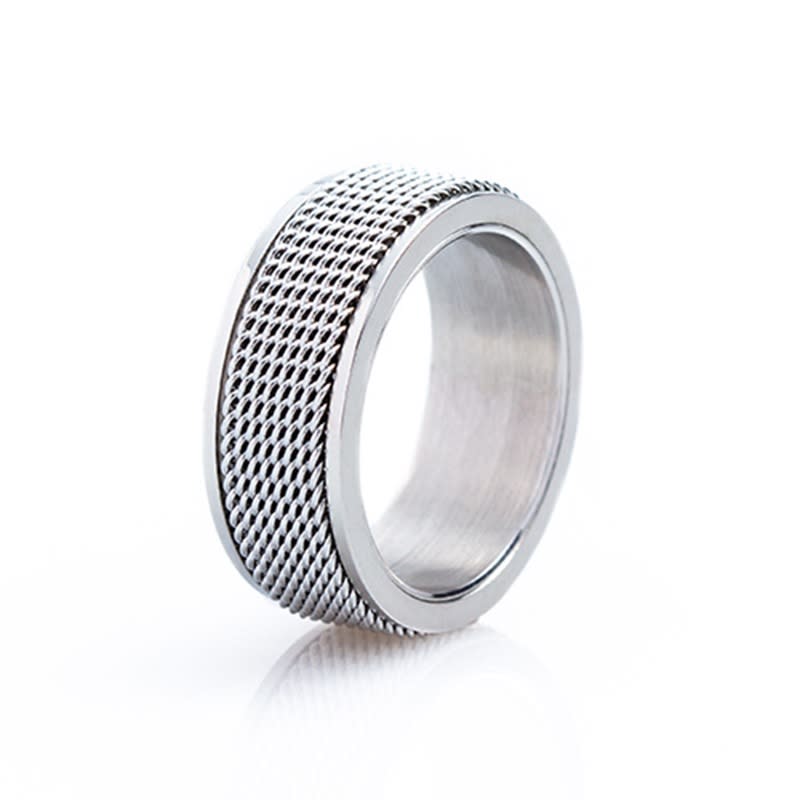 8MM Men's Titanium Steel Outdoor Decompression Rotating Ring view 4