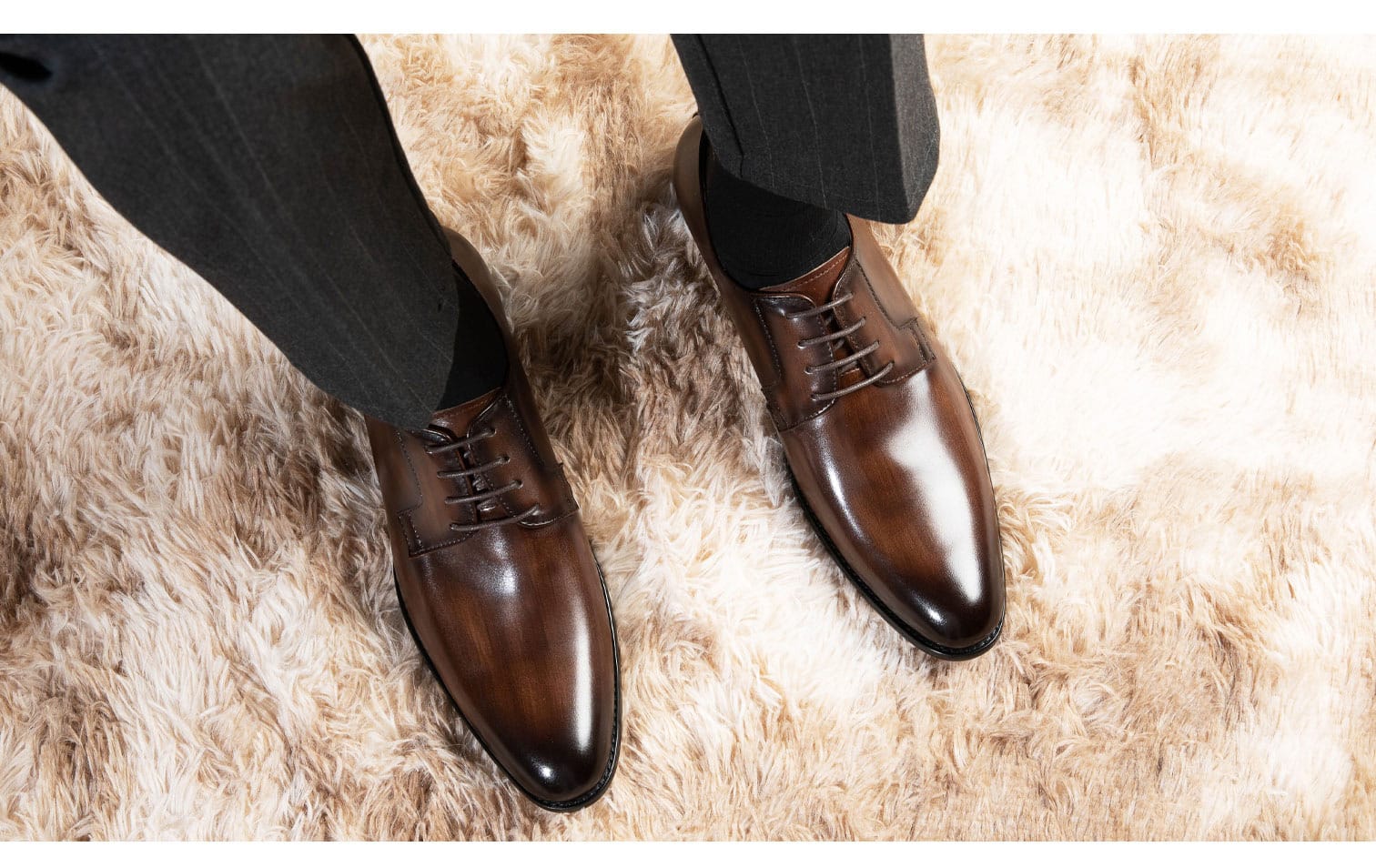 Men's Leather Shoes Breathable Lace Up Hand-rub Color view 1
