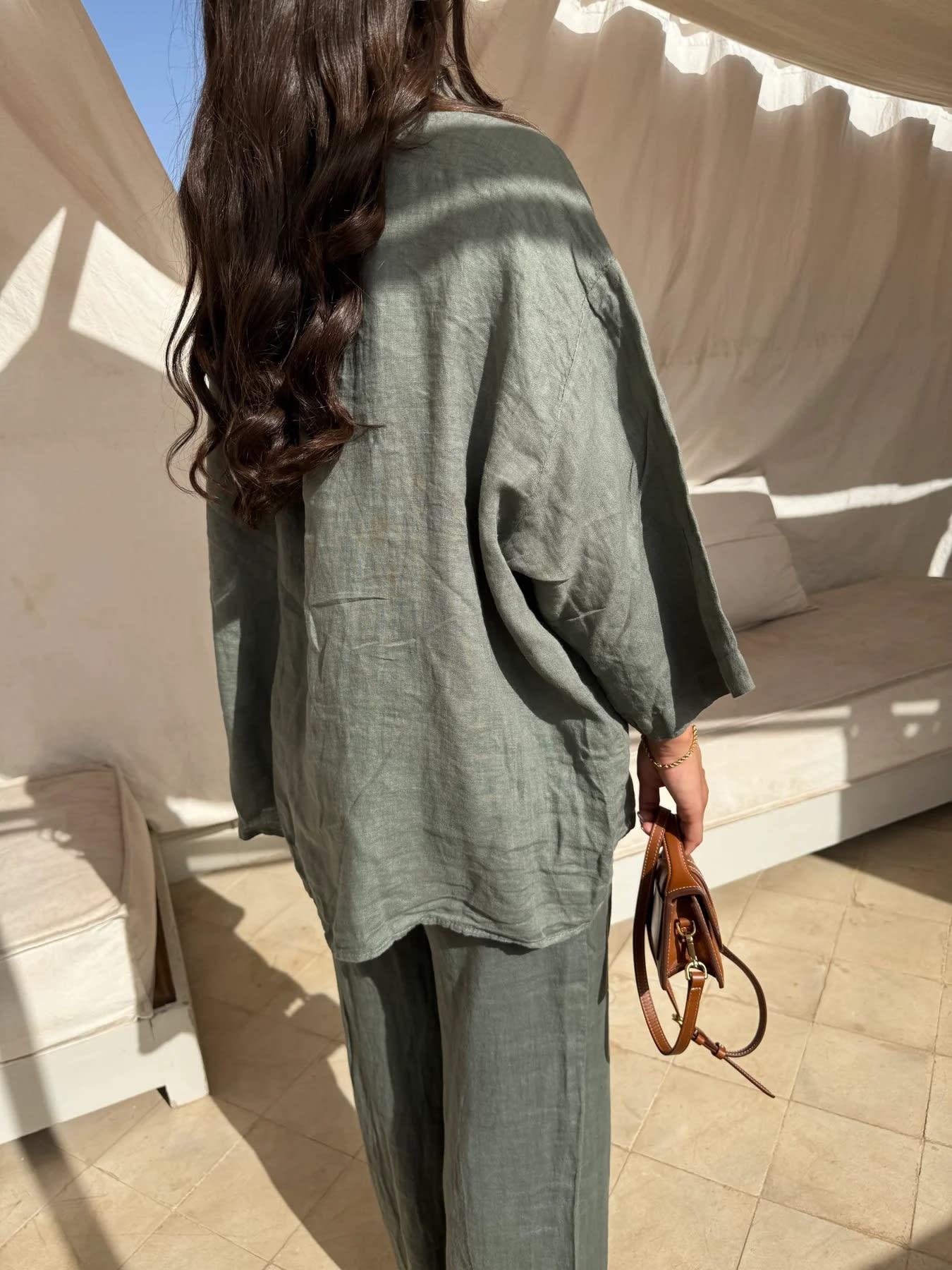Casual Polyester Pocket Shirt Pants Suitable For Women's Wide Leg Pants, Long Sleeved Shirt Set, Women's Loose High Street Two-piece Set view 7