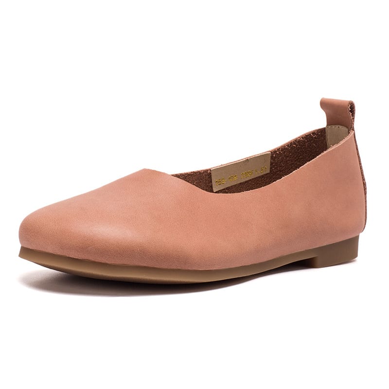 Women's Cowhide Solid Color Slip-on Flat Shoes view 9