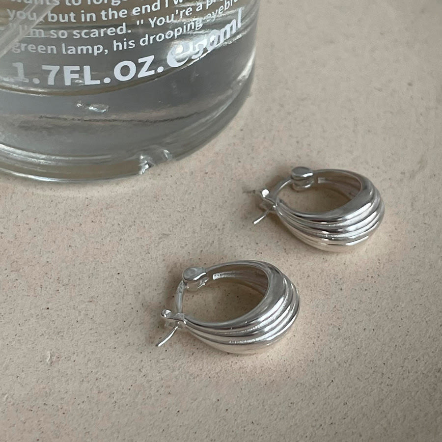 Simple Argent Pur Grain Earrings For Women view 10