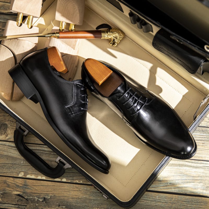 Men's Leather Shoes Breathable Lace Up Hand-rub Color view 27