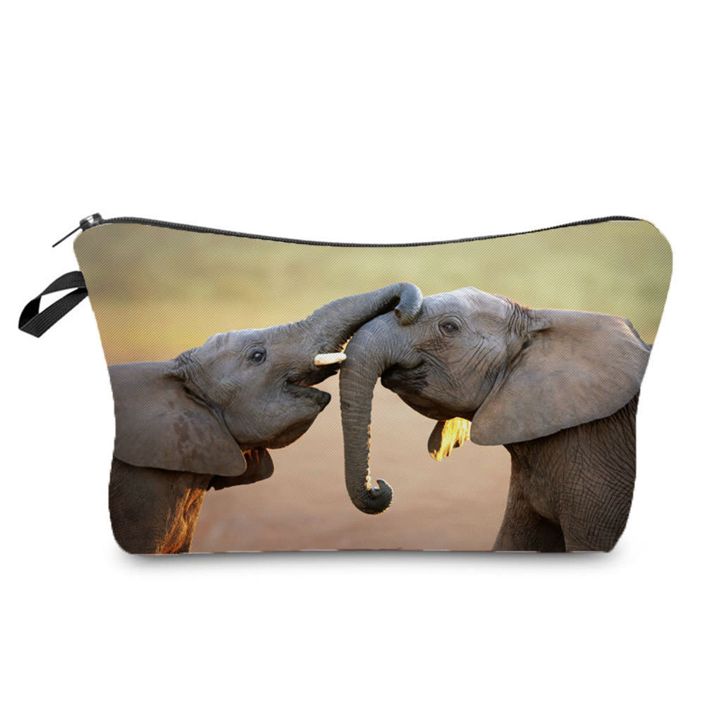 Portable Compact Zipper Makeup Animal Print Washing And Makeup Bag view 2