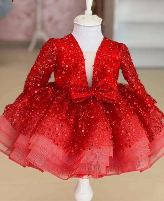 Western Style Girl Princess Dress Birthday Fluffy Bride Flower view 2