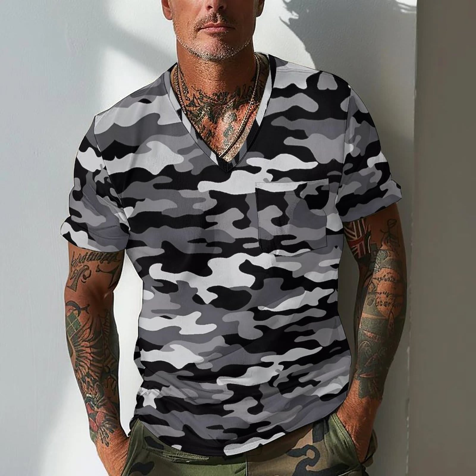 Summer Men's Design Camouflage Breathable Loose Fashion Short Sleeve view 11