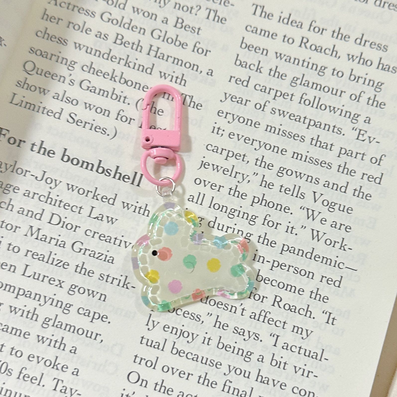 Transparent Five Rabbit Keychain Ins Sweet Girl view 7