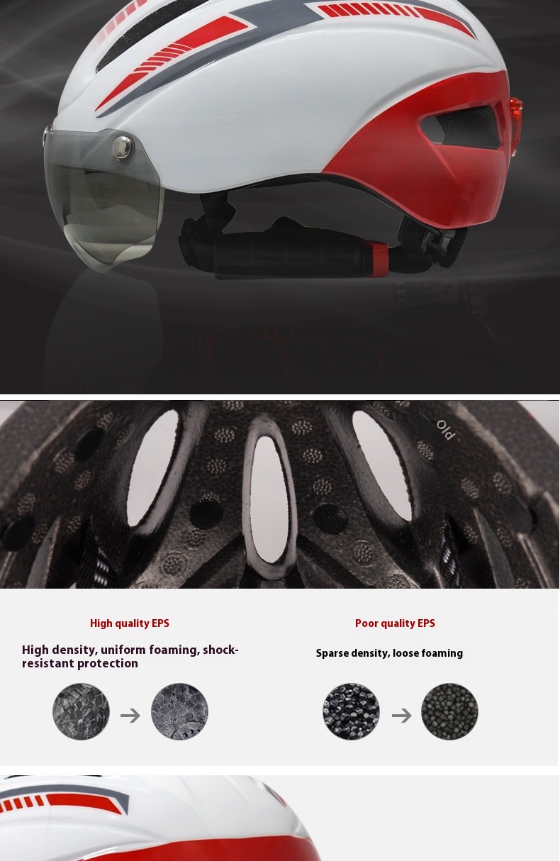 Bicycle Helmet Riding Helmet Sports Helmet Goggles Riding Helmet Restraint Taillight view 18