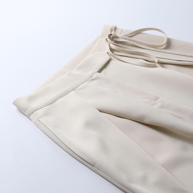 Knitted Casual Sports Trousers High Waist Loose Straight Wide Leg view 25