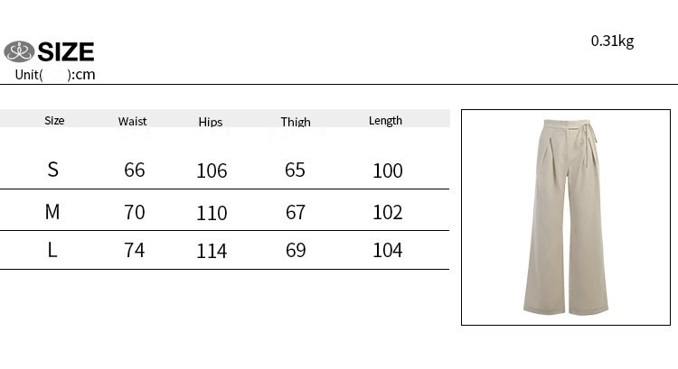 Knitted Casual Sports Trousers High Waist Loose Straight Wide Leg view 14