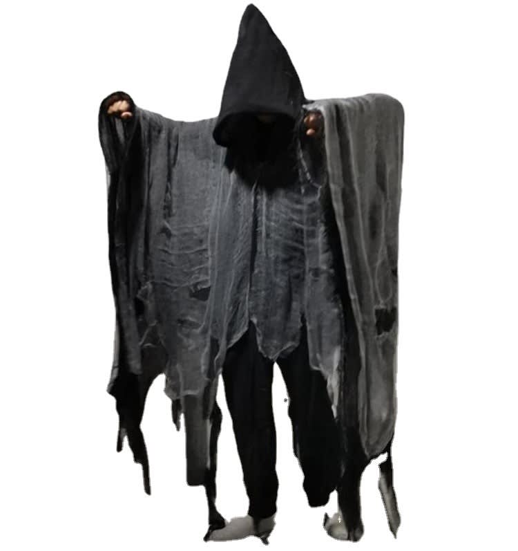 Unisex Halloween Ghost Dementors Cosplay Costume Gothic Horror Zombie Tattered Hooded Capes Day Of The Dead Party Props Cloaks view 4