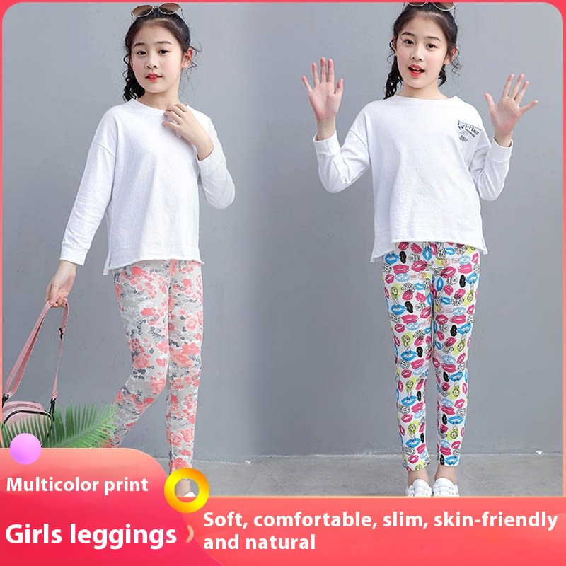 Leggings Modal Cropped Pants Outer Wear Girls' Stretch Tights Classical view 22