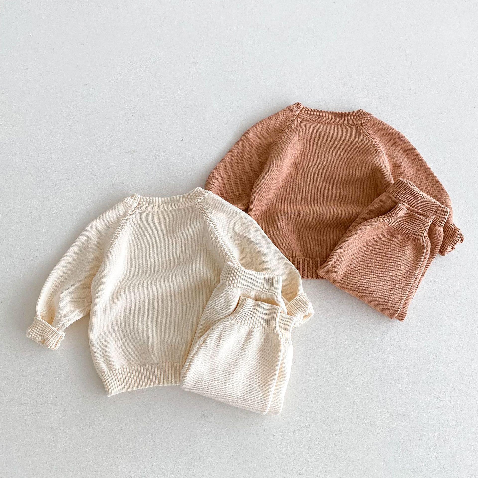 Pullover Raglan Long Sleeve Top And Trousers Autumn And Winter Knitting Suit view 6