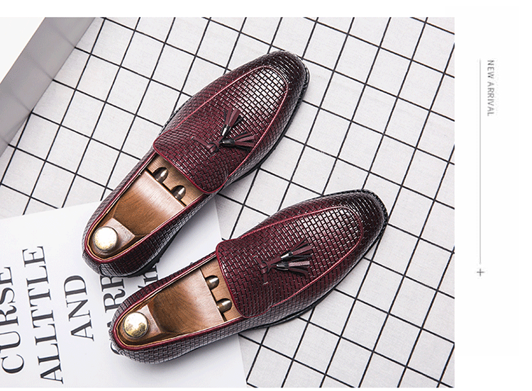 Pointed Men's Slip On Leather Shoes view 19