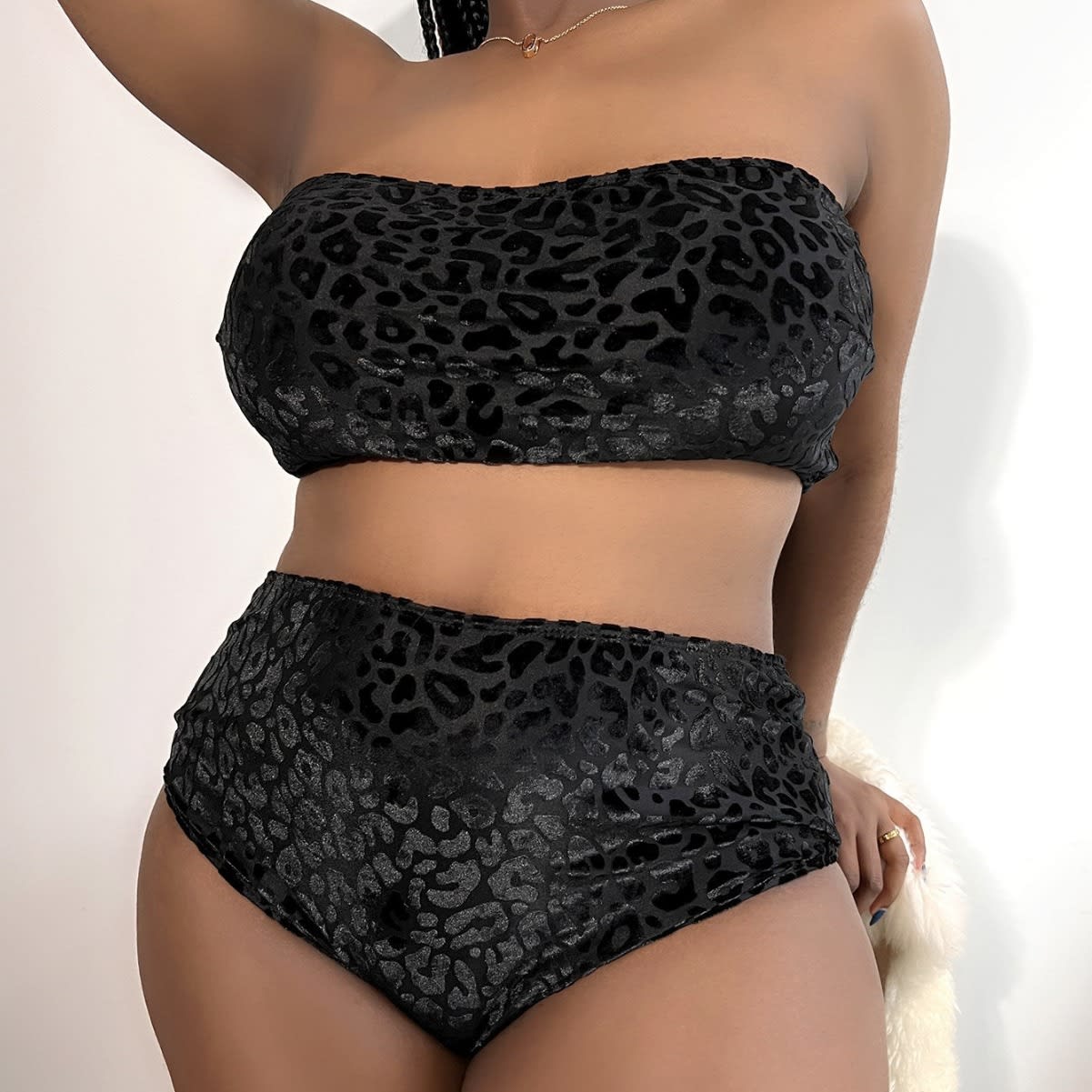 Plus Size Women's High Waist Split Bikini Swimsuit view 20