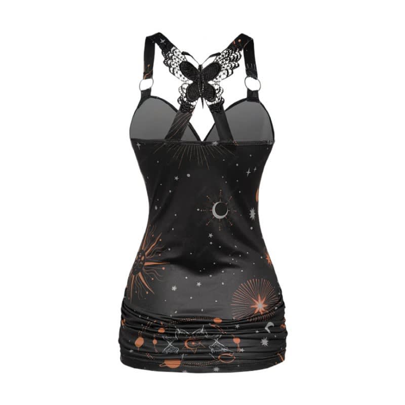 Women's Fashion New Butterfly Galaxy Print Vest view 16