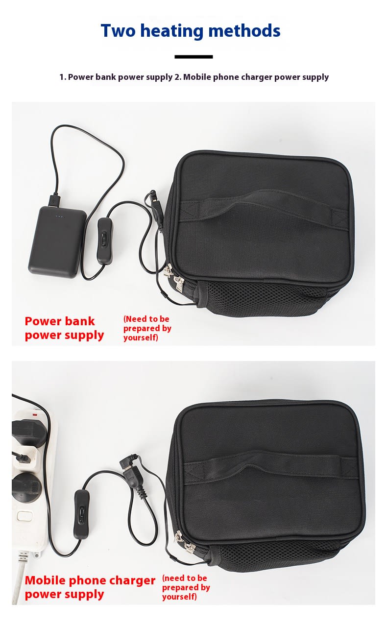 USB Heating Lunch Outdoor Bento Thermal Bag Convenient And Easy To Carry view 9