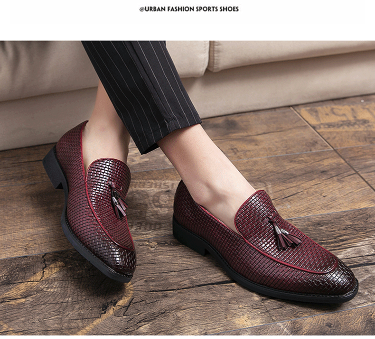 Pointed Men's Slip On Leather Shoes view 7