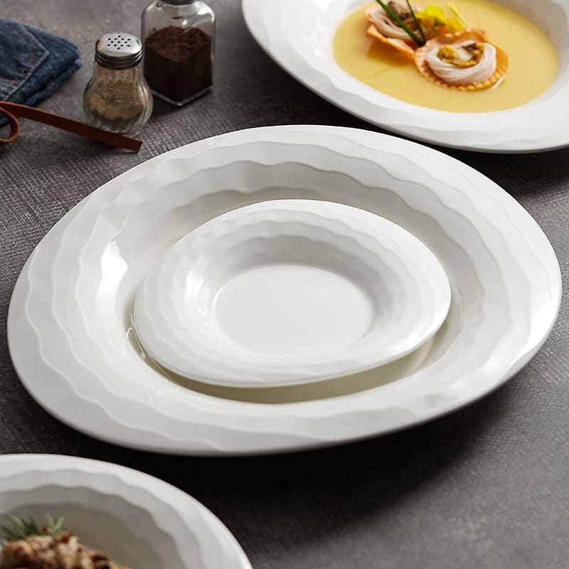 Creative Water Pattern Duck Tongue Dish Western Cuisine Plate view 3