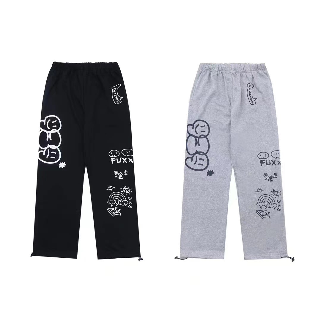Graffiti Letter Loose Straight-leg Wide-leg Pants view 11