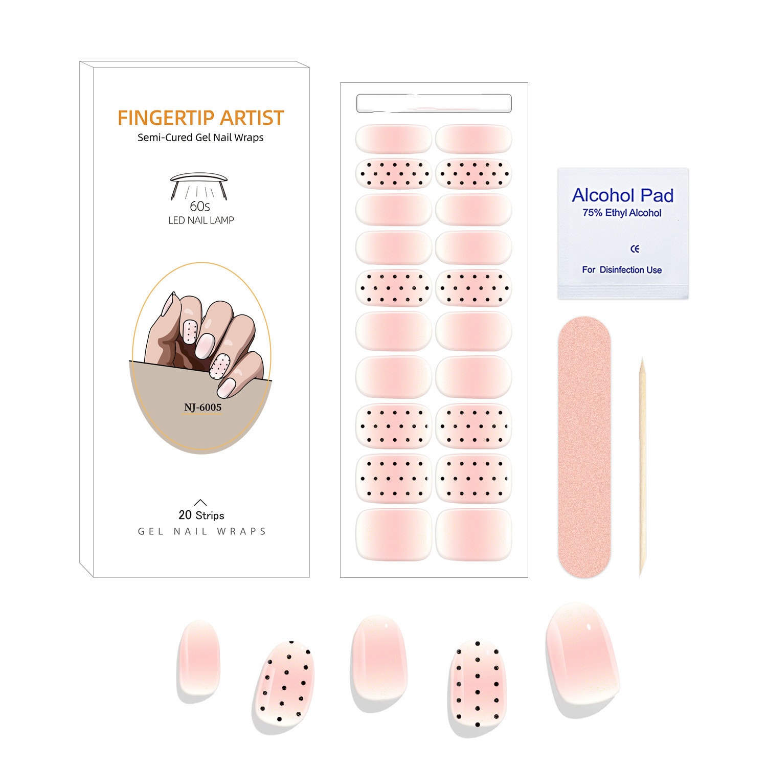 UV Semi-curing Gel Nail Stickers view 5