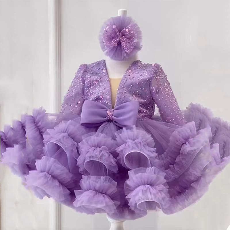 Western Style Girl Princess Dress Birthday Fluffy Bride Flower view 7