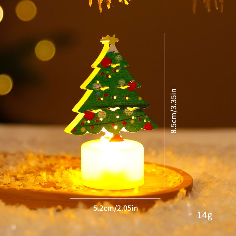 LED Electronic Candle Lights Christmas Trees Santa Claus Snowmen Creative Candles Small Night Lights Home Decorative Ornaments view 5