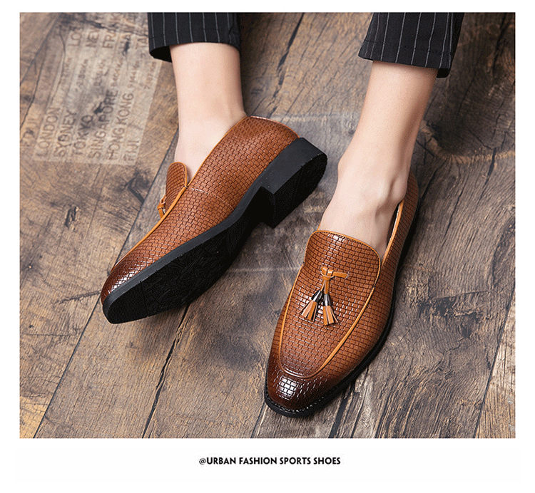 Pointed Men's Slip On Leather Shoes view 4
