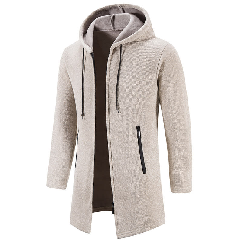 Men's Solid Color Casual Hooded Sweater Zipper Cardigan view 5