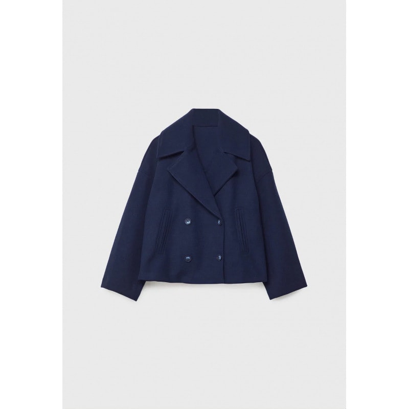 Ins Double-breasted Lapel Blazer Jacket Fashion Loose Woolen Short Coat Elegant Commuting Women's Clothing view 5