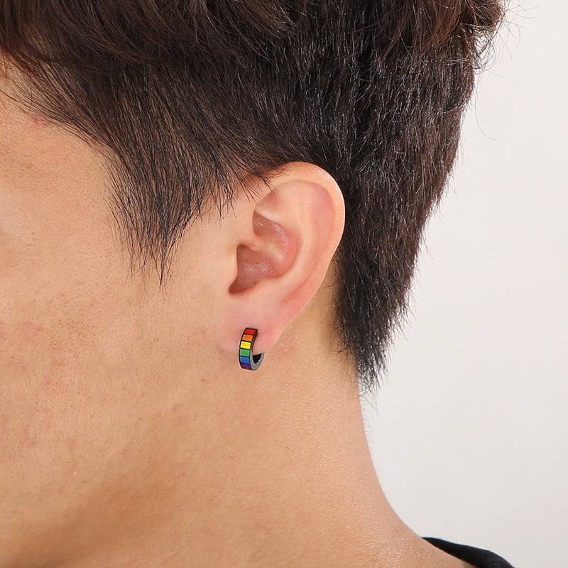 Stainless Steel Fashion Creative Rainbow Geometric Earrings view 18