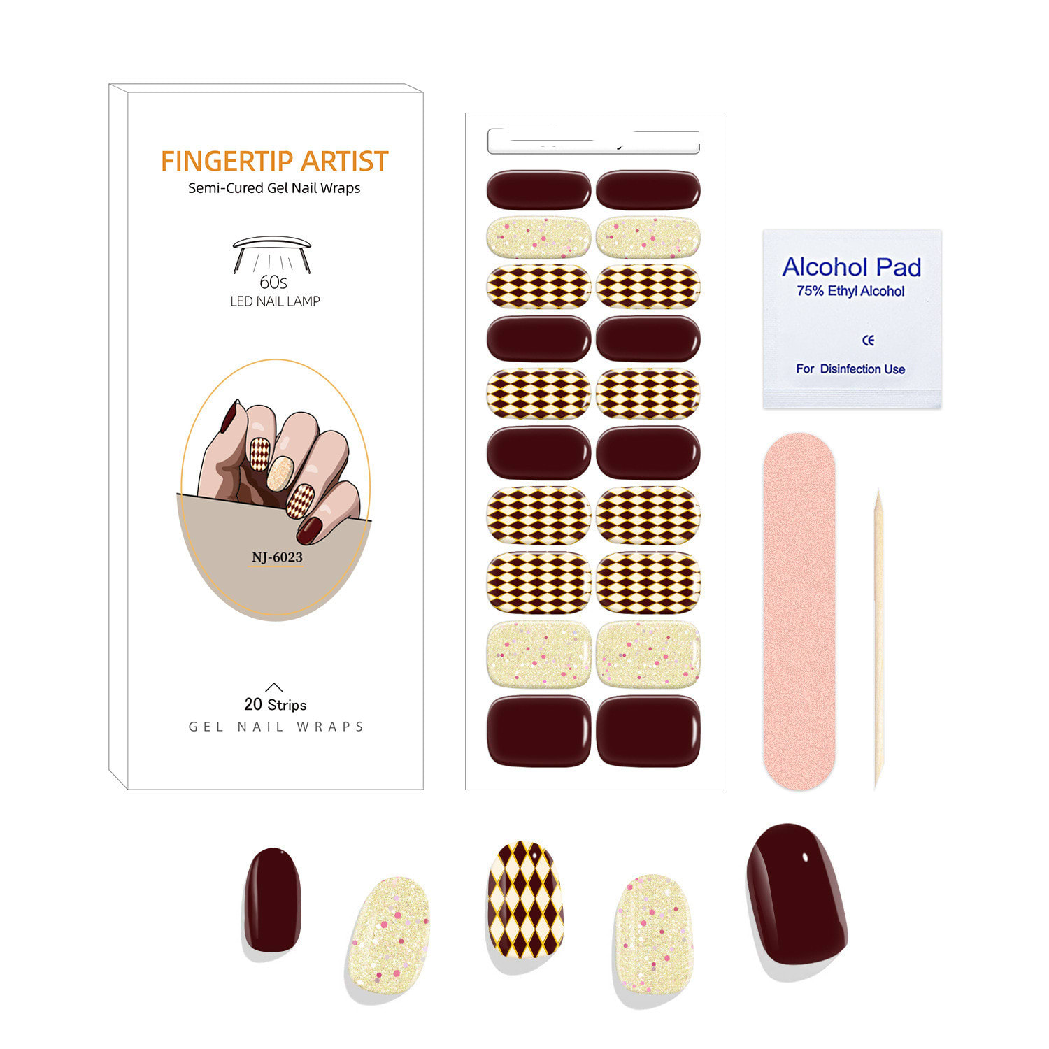 UV Semi-curing Gel Nail Stickers view 2