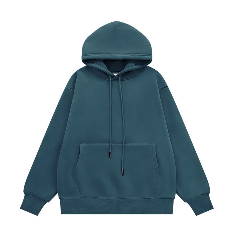 Fleece-lined Thick Hooded Solid Color Hoodie Suit view 18