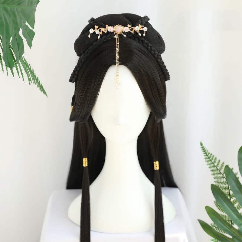 Ancient Costume Wig Female Ancient Style Han Chinese Clothing Lazy Whole Head Cover view 2