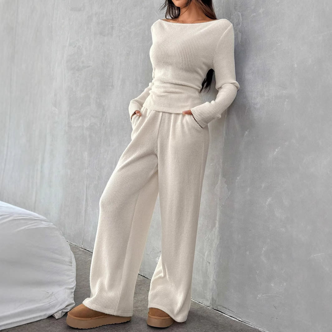 Casual Long Sleeve Straight-leg Pants Loose Temperament Suit view 7