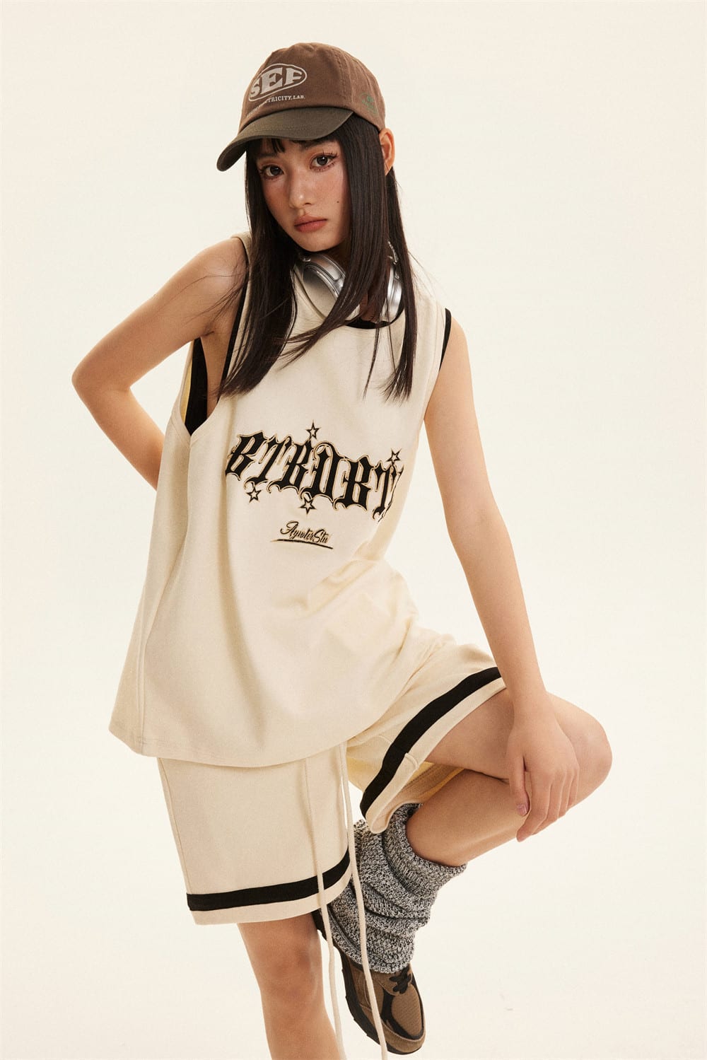 Fake Sports Vest Casual Letter Embroidered Loose Top view 18